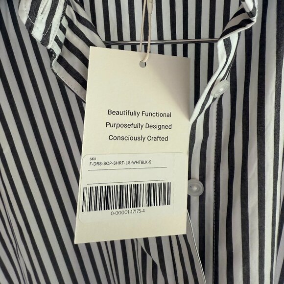 Everlane NWT black/White Shirt Dress - Picture 3 of 8